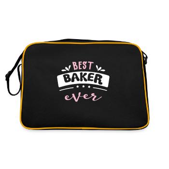 Best Baker Ever Gift Idea - Retro Bag - black/gold - Back