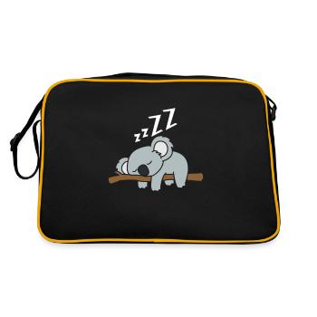 Tired lazy koala sleeping on a branch - Retro Bag - black/gold - Back