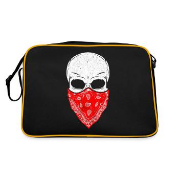 Fearless Skeleton Skull Head Red Bandana - Sac Retro - noir/or - Dos