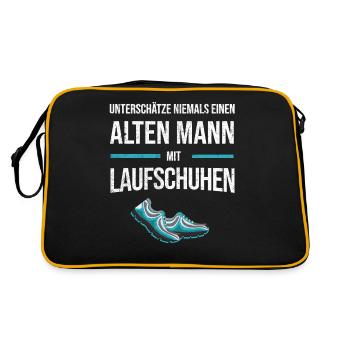 Marathonläufer Marathon Laufgruppe Läufer Geschenk - Retro Tasche - Schwarz/Gold - Hinten