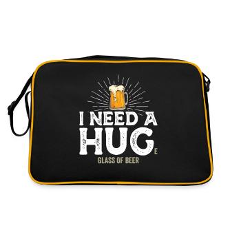 I Need A Huge Glass Of Beer Funny Drinking - Sac Retro - noir/or - Dos