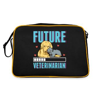 Future Veterinarian Vet Student Funny Dogtor - Retro Bag - black/gold - Back