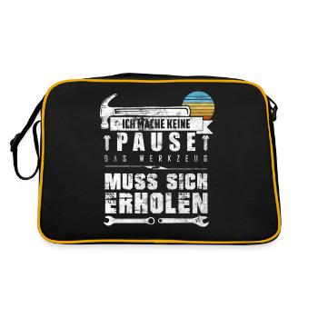 Ich Mache Keine Pause Das Werkzeug Muss Sich Erhol - Retro Tasche - Schwarz/Gold - Hinten