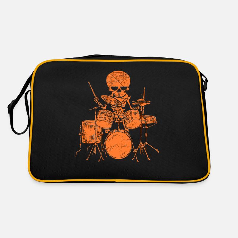 Skelet drummer drums drummers Halloween Retro Bag