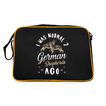 German shepherd sayings - Retro Bag - black/gold - Back