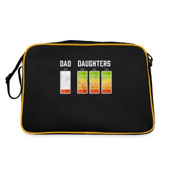 Père de trois filles, batterie faible - Sac Retro - noir/or - Dos