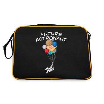 Planet Balloons Future Astronaut - Retro Tasche - Schwarz/Gold - Hinten