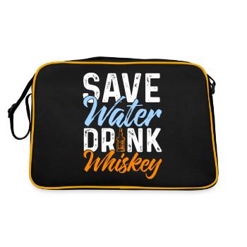Whiskey Whisky Scotch Single Malt Bourbon Geschenk - Retro Tasche - Schwarz/Gold - Hinten
