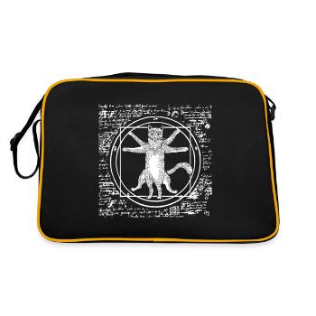 Leonardo Da Vinci Vitruvian Cat Cat Gift - Retro Bag - black/gold - Back