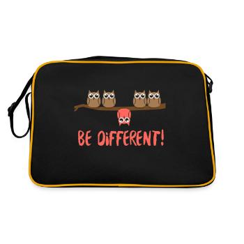 Soyez différents hiboux oiseau hibou disant - Sac Retro - noir/or - Dos