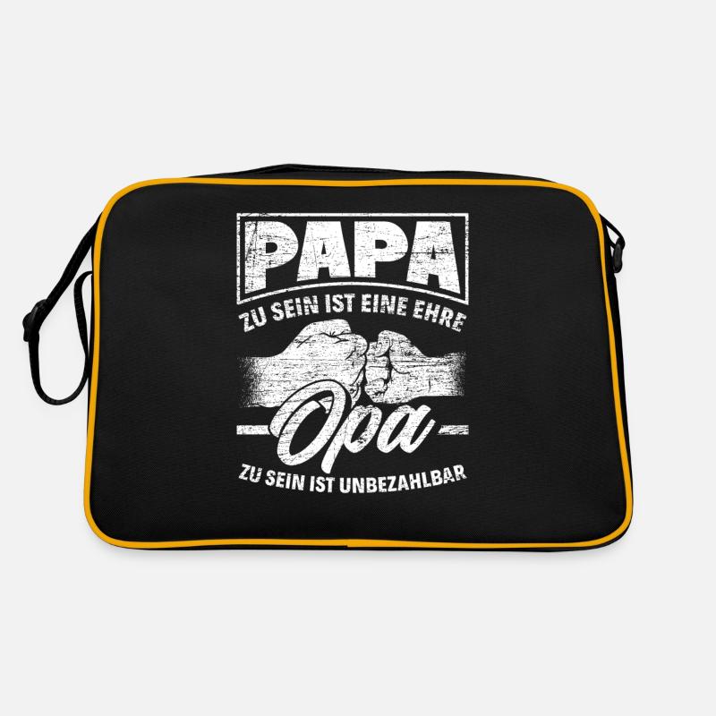 Papa Opa - Retro Tasche - Schwarz/Gold