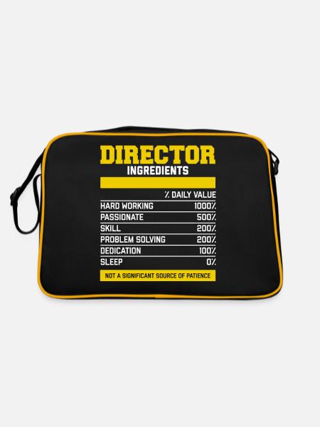 Fancy Director Ingredients T-Shirt - Retro Bag - black/gold - Back