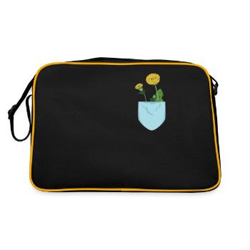 Pissenlit en sac cadeau pour les fans de pissenlit - Sac Retro - noir/or - Dos
