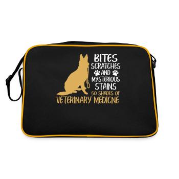 Bites Scratches And Mysterious Stains T Shirt - Retro Bag - black/gold - Back