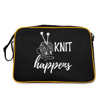 Wool knitting - Retro Bag - black/gold - Back