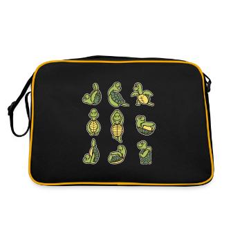 Doux yoga tortue zoo animal amateur - Sac Retro - noir/or - Dos