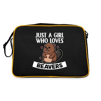 Just A Girl Who Loves Beaver Costume de castor - Sac Retro - noir/or - Dos