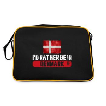 Danemark drapeau drapeau danois scandinavie vacances - Sac Retro - noir/or - Dos