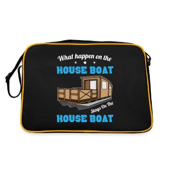 Whatever happens on the houseboat - Boating - Retro Bag - black/gold - Back