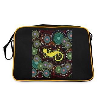 Art aborigène Gecko - Sac Retro - noir/or - Dos