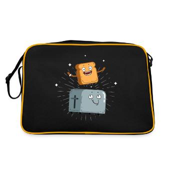 delicious toast with toaster gift for bread fans - Retro Bag - black/gold - Back