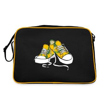 cool yellow chucks gift for sneaker friends - Retro Bag - black/gold - Back