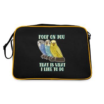 Oiseau - Perruche caca sur vous - Zoo - Sac Retro - noir/or - Dos