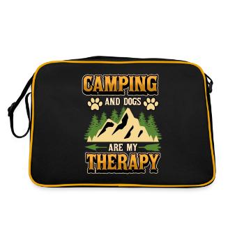 Drôle de chien de camping caravane disant cadeau - Sac Retro - noir/or - Dos