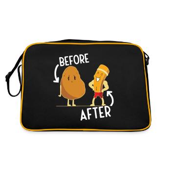 Fitnessstudio Sport Motivation Geschenk - Retro Tasche - Schwarz/Gold - Hinten