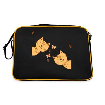 Chat patte de chat visage de chat deux chats - Sac Retro - noir/or - Dos
