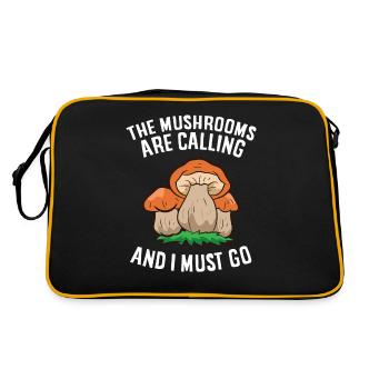 Appelez les champignons et je dois aller à la mycologie - Sac Retro - noir/or - Dos