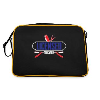 Barber Barbershop Barber Barbe - Sac Retro - noir/or - Dos