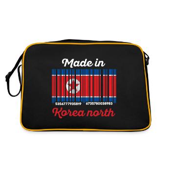 drapeau de code à barres corée nord - Sac Retro - noir/or - Dos