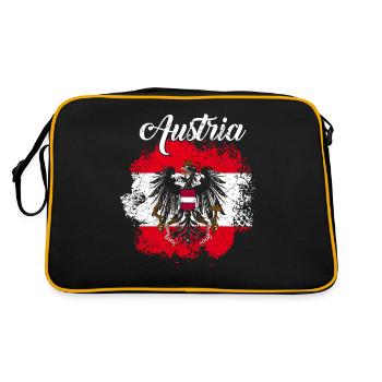 Austria flag Austrian flag holiday - Retro Bag - black/gold - Back