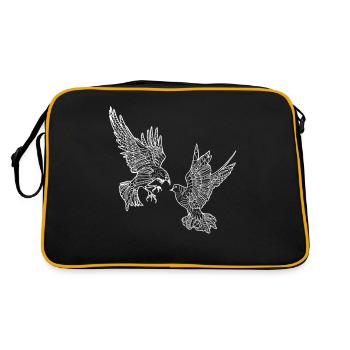 Maori Tribal Sonnen Haka Polynesisch Neuseeland - Retro Tasche - Schwarz/Gold - Hinten