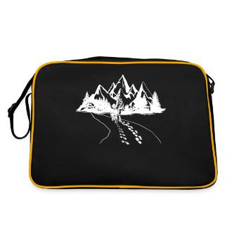 Mountains dog walking dog walk kids dog gift - Retro Bag - black/gold - Back