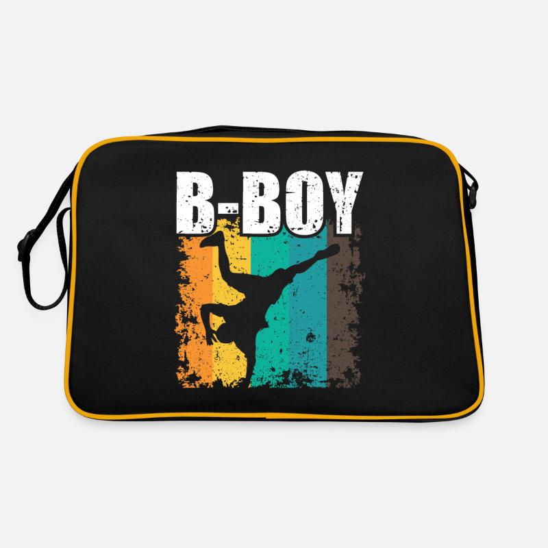 B-Boy Breakdance Kinder Breakdance - Retro Tasche - Schwarz/Gold