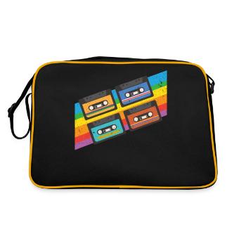 Vintage colorful Cassette Tape - Retro Tasche - Schwarz/Gold - Hinten