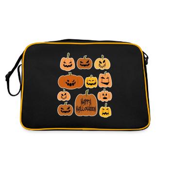 Citrouille d'Halloween heureuse pour un fan d'Halloween - Sac Retro - noir/or - Dos