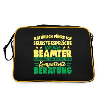 Kompetenter Beamter Lustig Für Beamte - Retro Tasche - Schwarz/Gold - Hinten