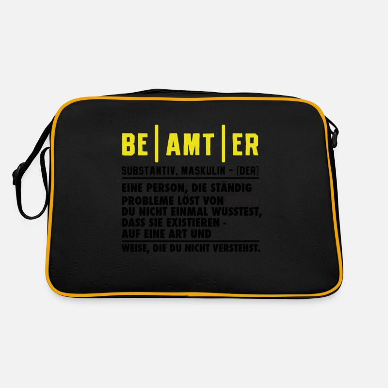 Beamter Definition Lustig - Retro Tasche - Schwarz/Gold