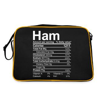 Étiquette de valeur nutritive du jambon - Sac Retro - noir/or - Dos