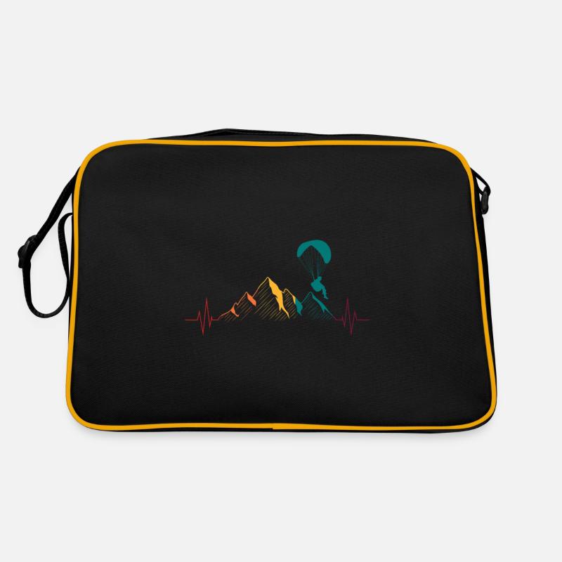 Paragleiten Gleitschirm Geschenk - Retro Tasche - Schwarz/Gold