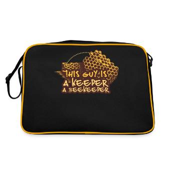 Cadeau d'apiculteur d'abeilles disant drôle - Sac Retro - noir/or - Dos