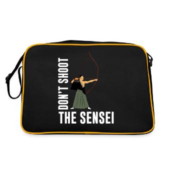 Ne tirez pas sur le Sensei - Arc japonais drôle - Sac Retro - noir/or - Dos
