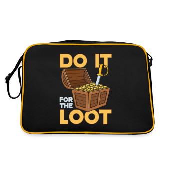 Pen and Paper D20 Dice RPG Loot D20 dice - Retro Bag - black/gold - Back