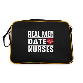 Real Men Date Nurses - Retro Tasche - Schwarz/Gold - Hinten