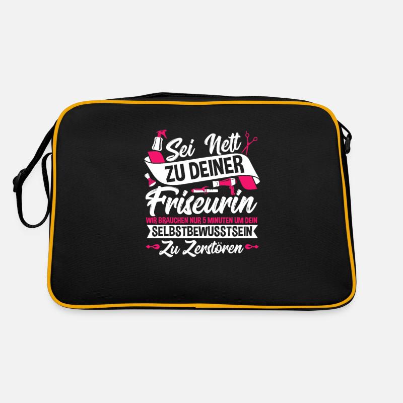 Sei Nett Zu Deiner Friseurin - Retro Tasche - Schwarz/Gold