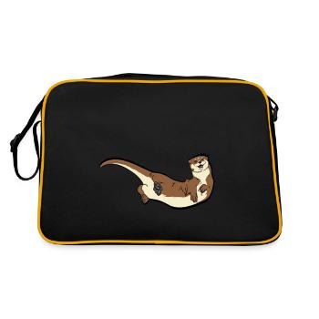 cute Otter Gift for Otter Friends - Retro Bag - black/gold - Back