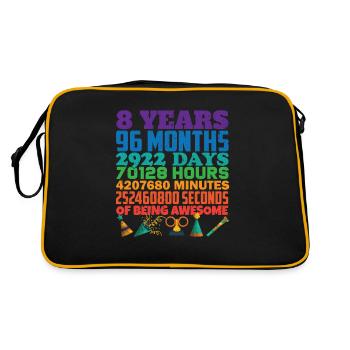 8e anniversaire 8 ans étant génial - Sac Retro - noir/or - Dos